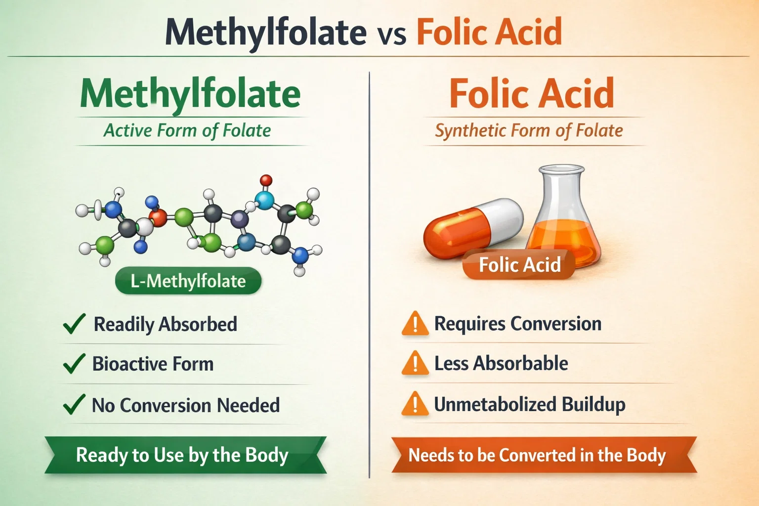 Methylfolate vs Folic Acid